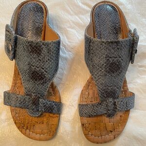 Donald J. Pliner Blue Snakeskin Sandals